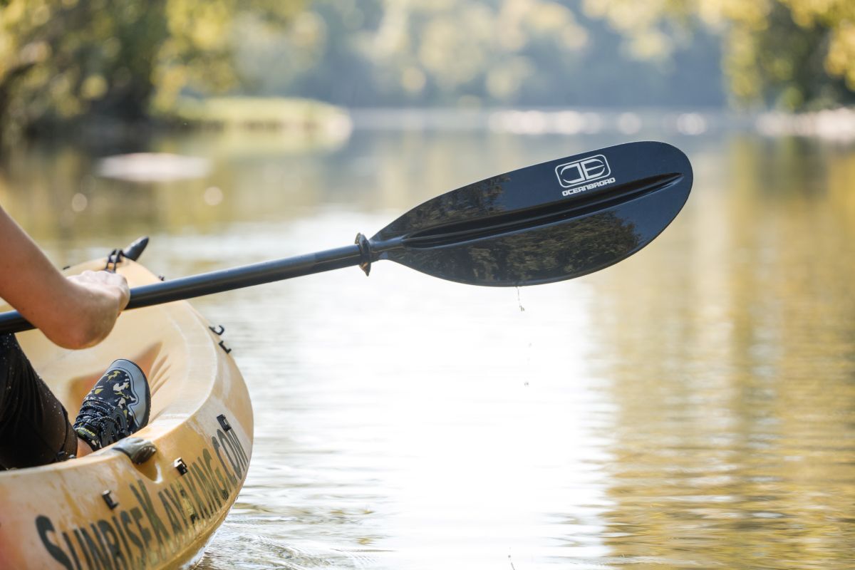 Kayaker paddling